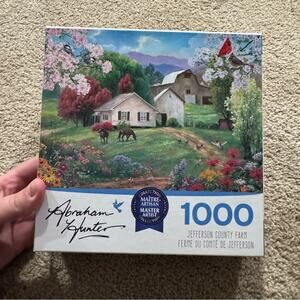 Rose Art Jefferson County Farm Jigsaw Puzzle 1000 Pieces Horses Barn Spring Bird